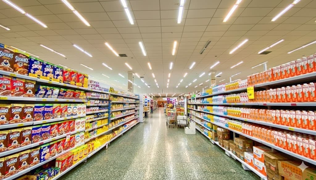 Supermarket aisle background